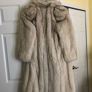 Ladies size small original blue fox fur coat .